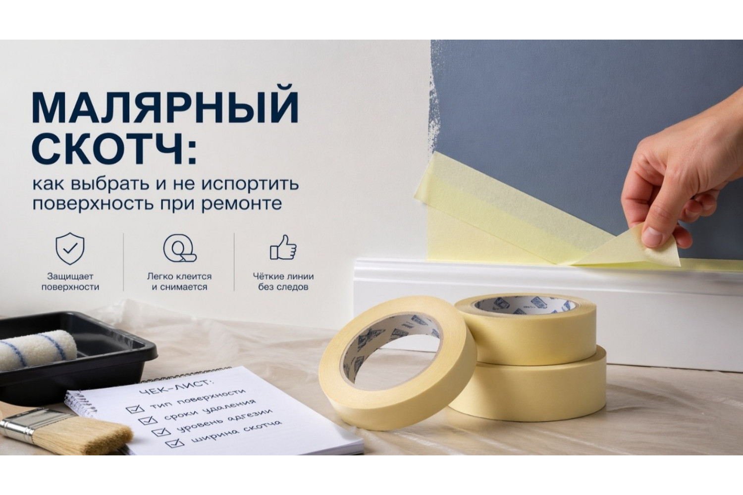 Малярный скотч: как выбрать и не испортить поверхность при ремонте